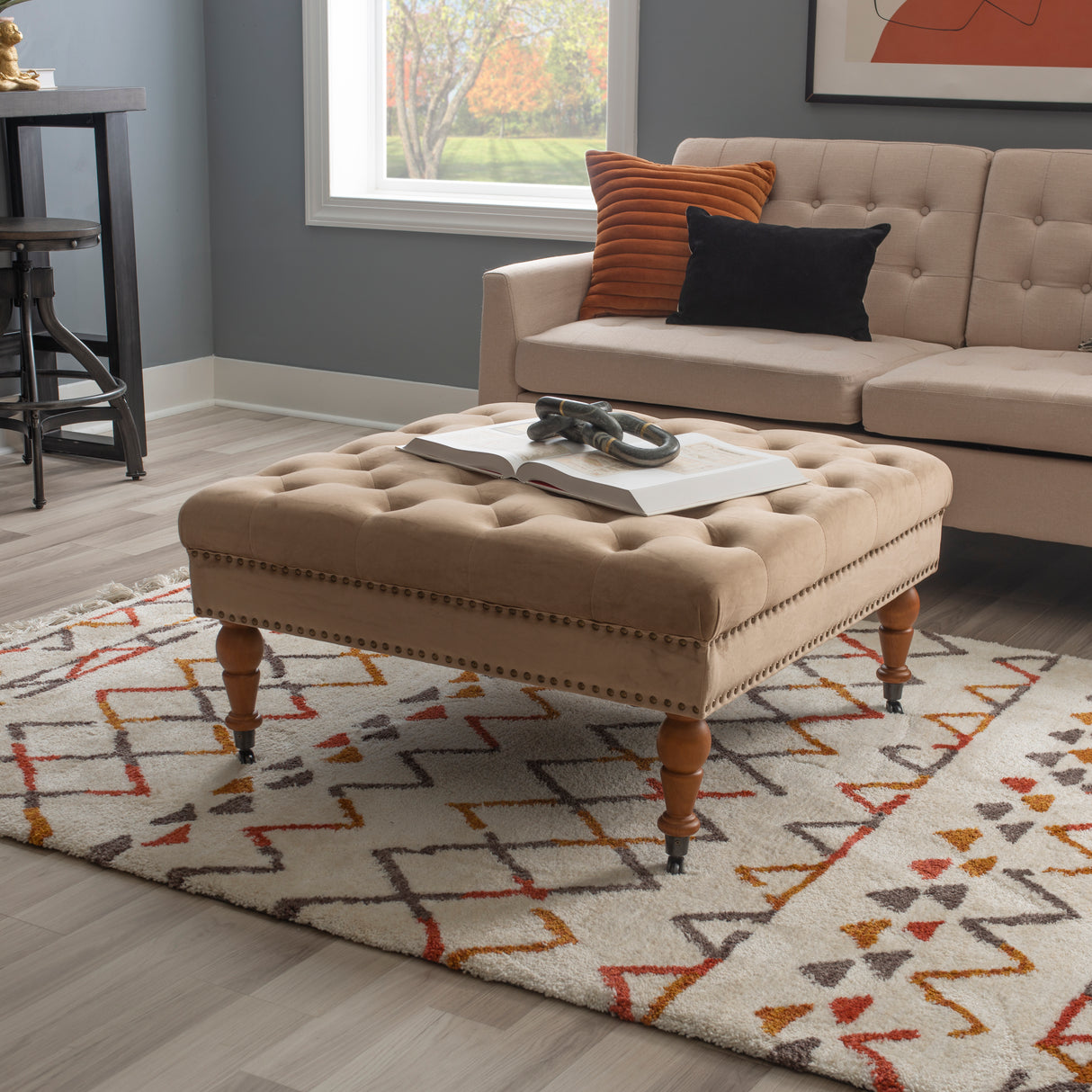 Isabelle Square Tufted Ottoman