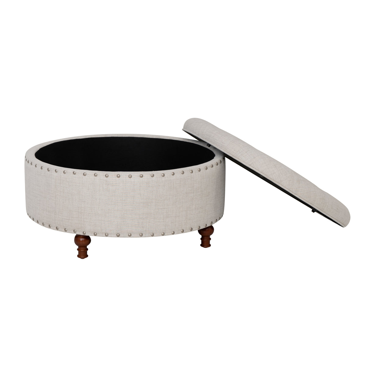 Bella Natural Round Storage Ottoman