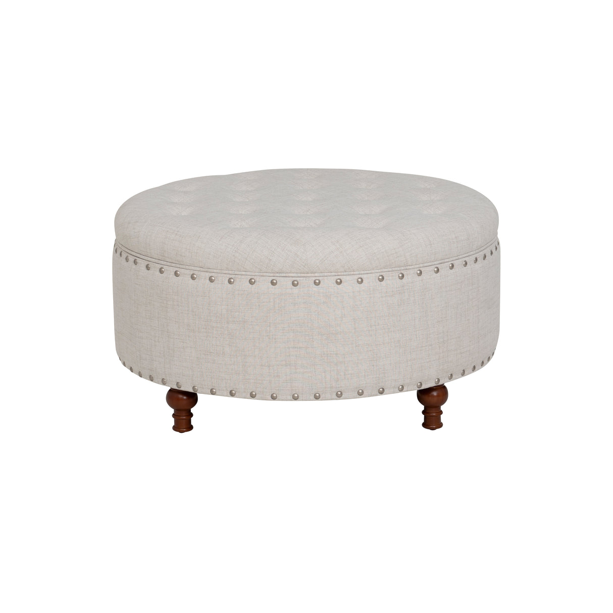 Bella Natural Round Storage Ottoman