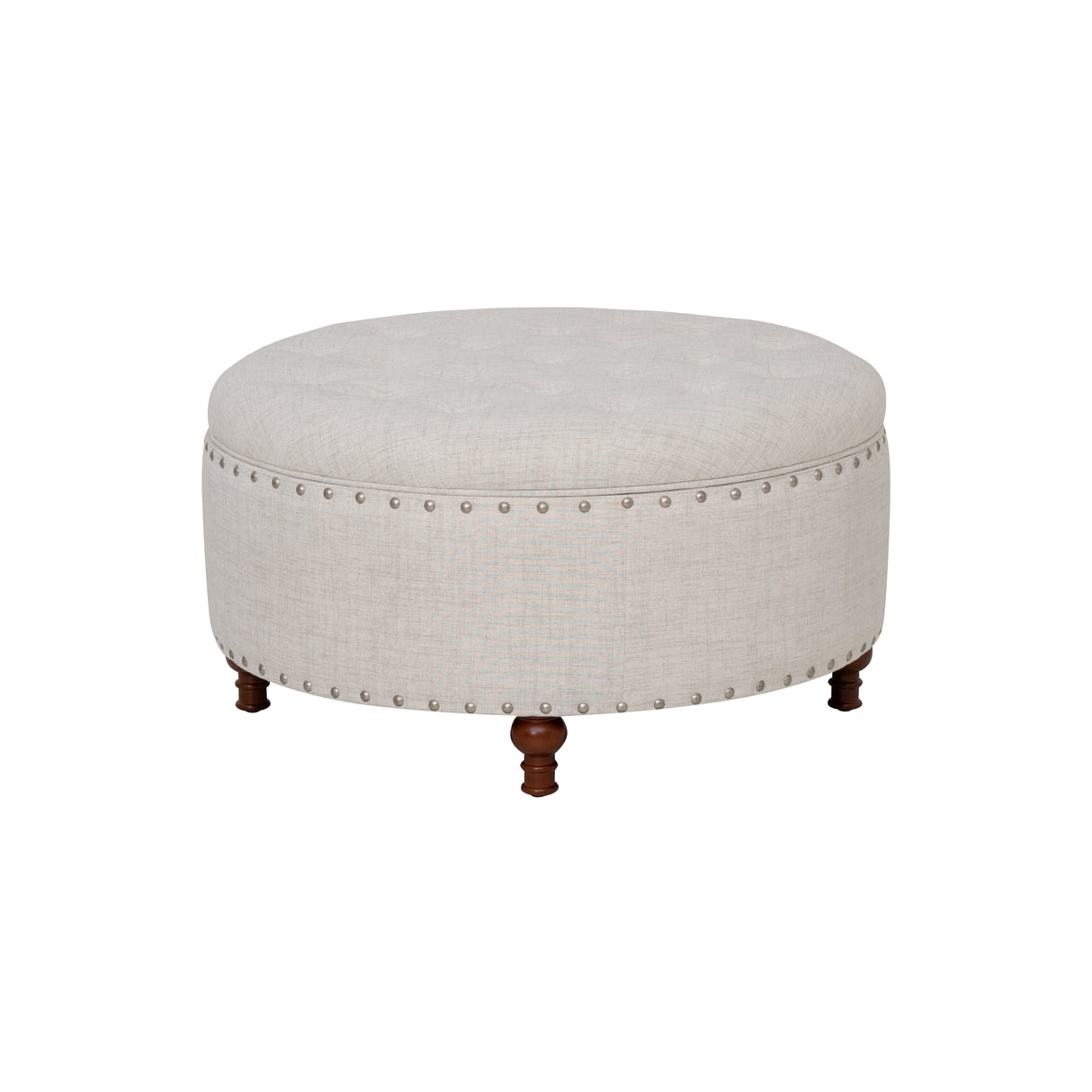 Bella Natural Round Storage Ottoman