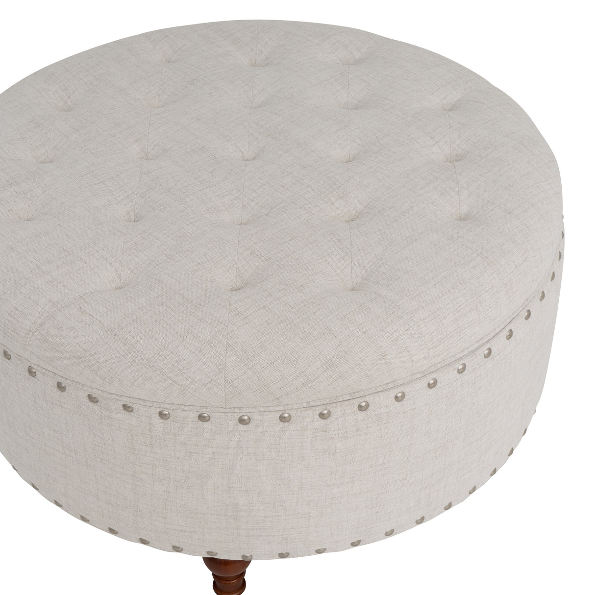 Bella Natural Round Storage Ottoman