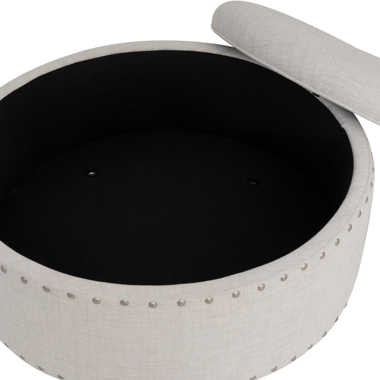 Bella Natural Round Storage Ottoman