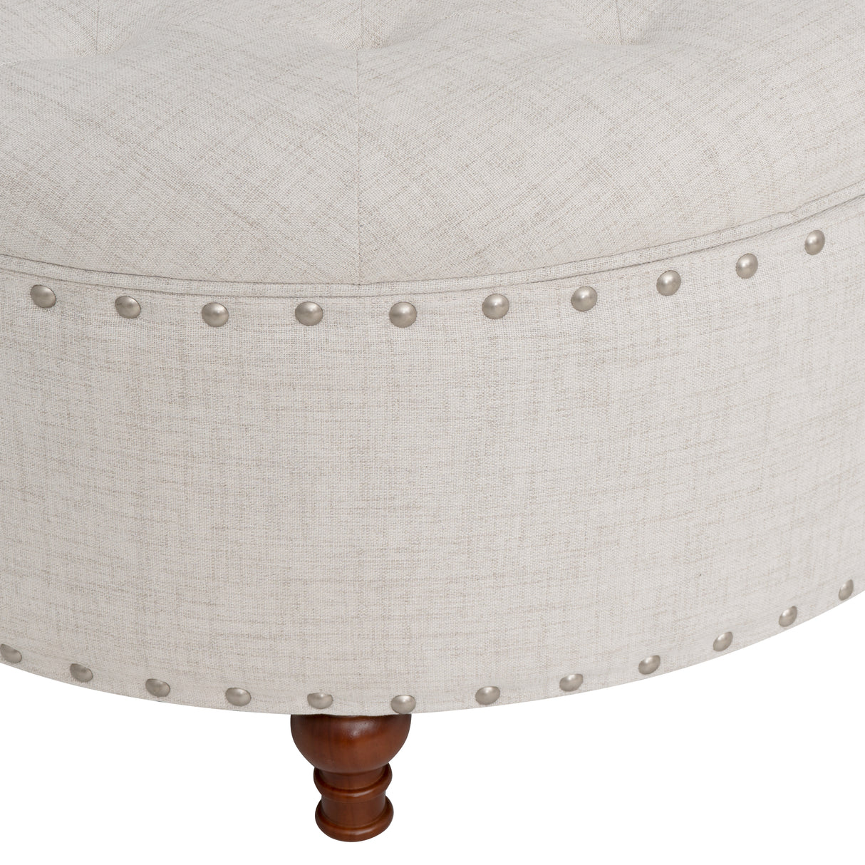 Bella Natural Round Storage Ottoman