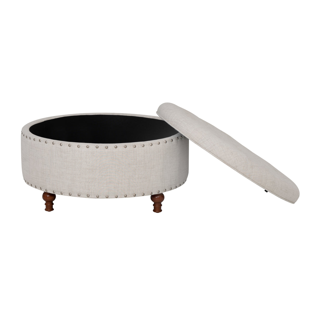 Bella Natural Round Storage Ottoman