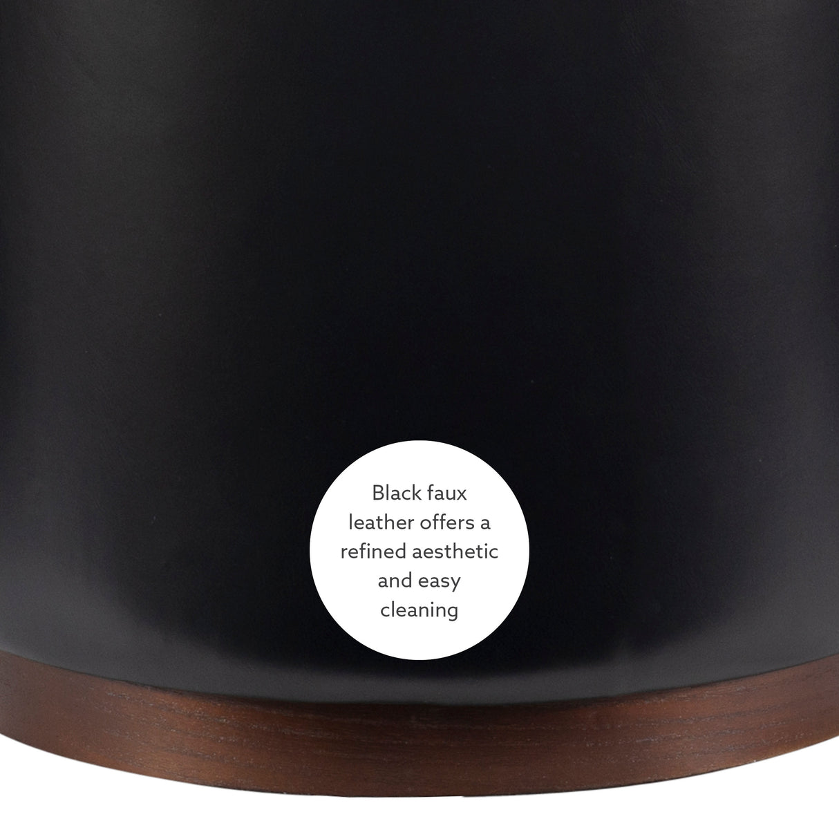 Sunny Black Faux Leather Storage Ottoman