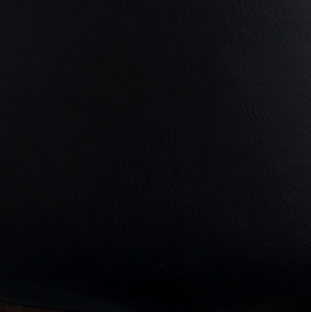 Sunny Black Faux Leather Storage Ottoman