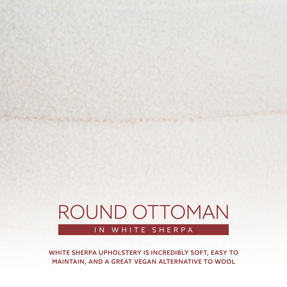 Kathy White Sherpa Round Ottoman