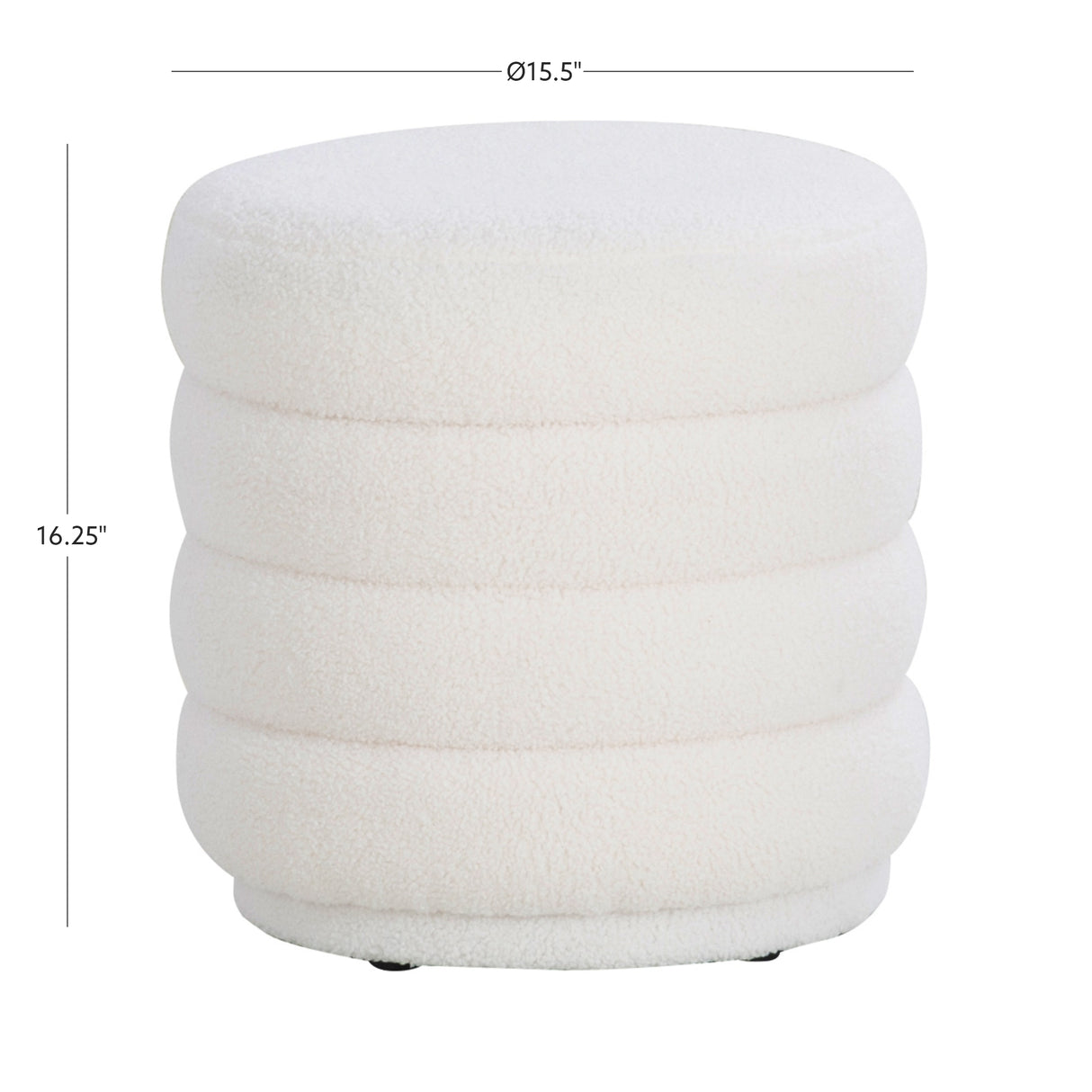 Kathy White Sherpa Round Ottoman