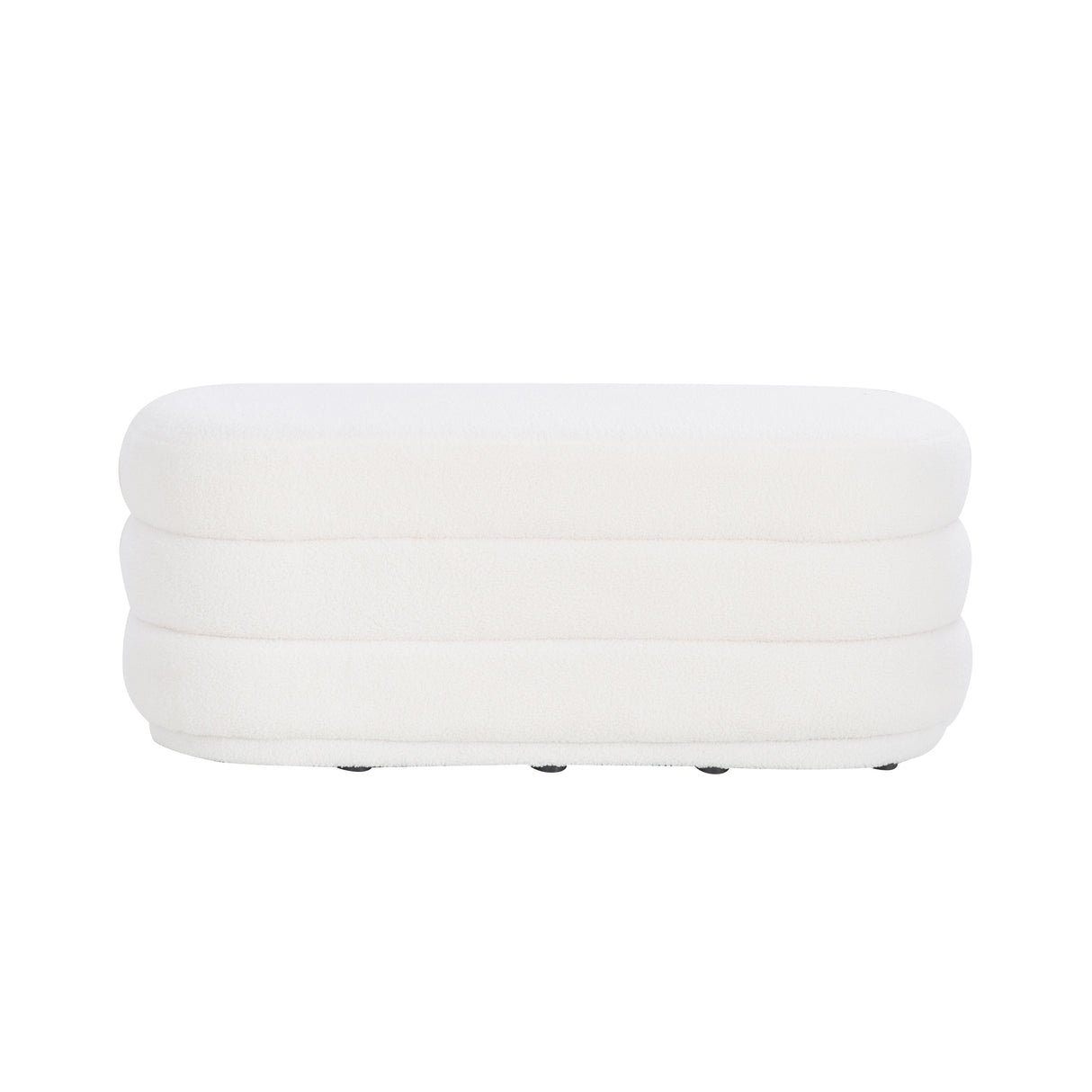 Lisa White Sherpa Oblong Ottoman