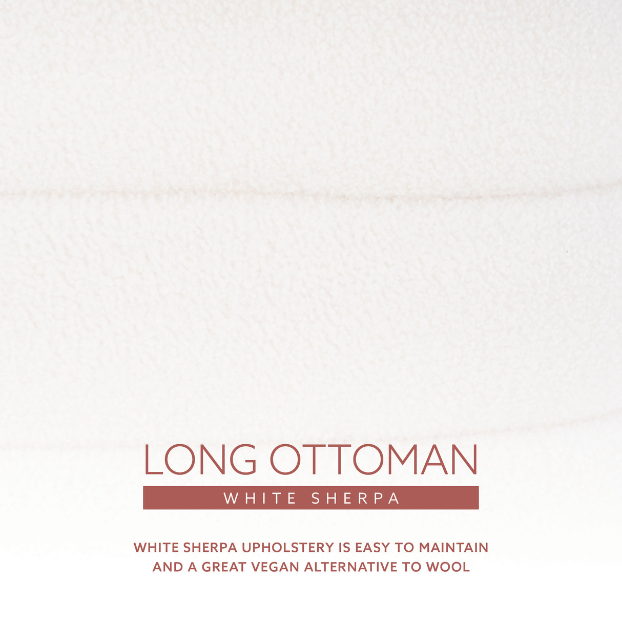 Lisa White Sherpa Oblong Ottoman
