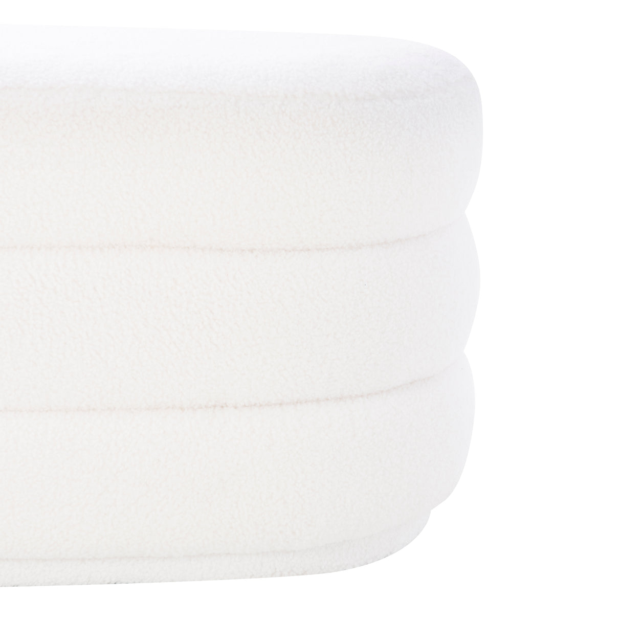 Lisa White Sherpa Oblong Ottoman