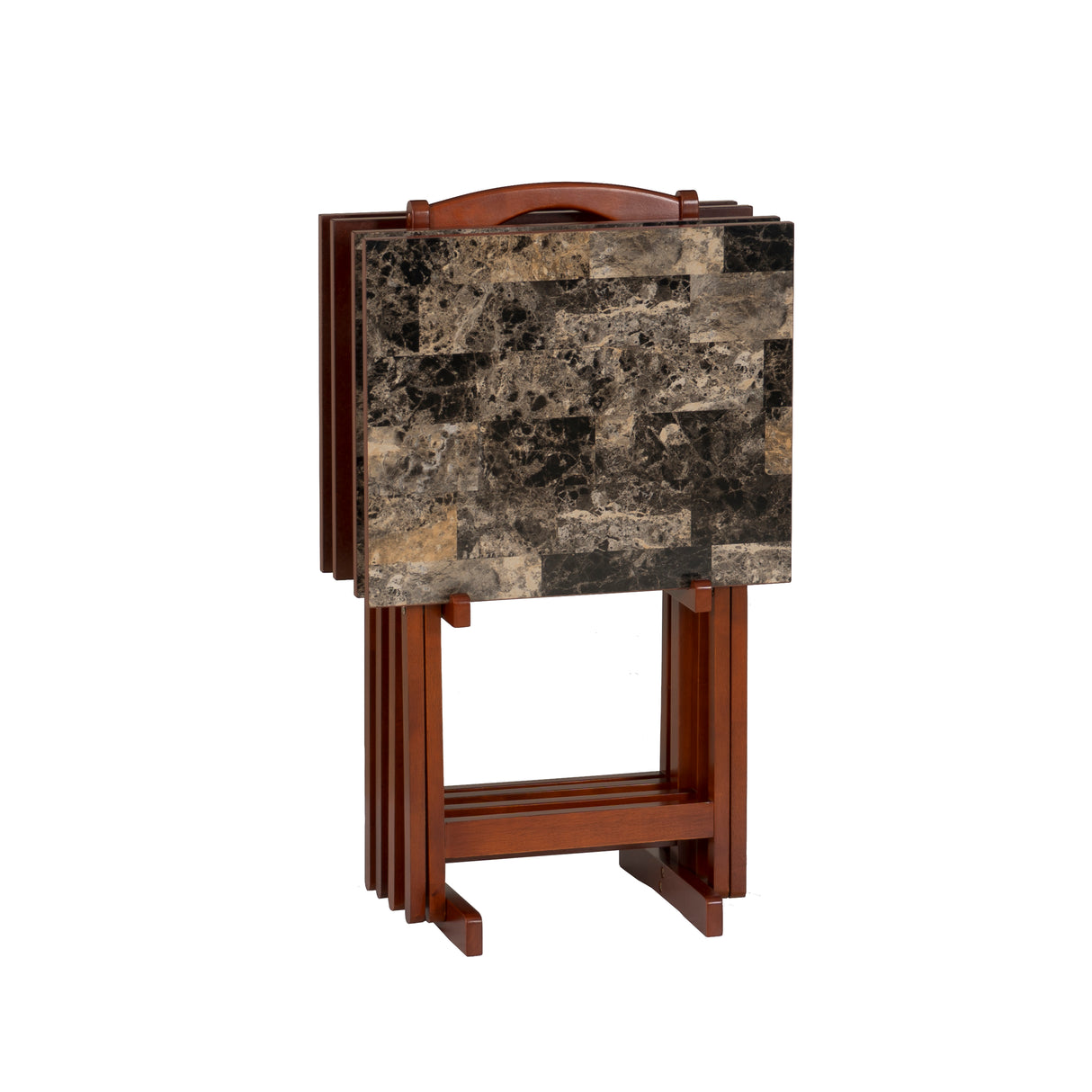 Talia Tray Table Set With Faux Marble
