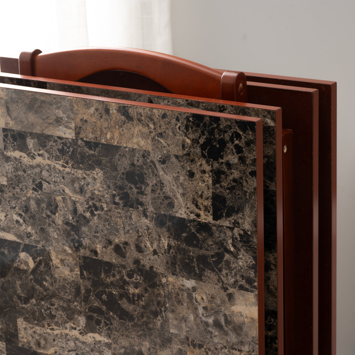 Talia Tray Table Set With Faux Marble