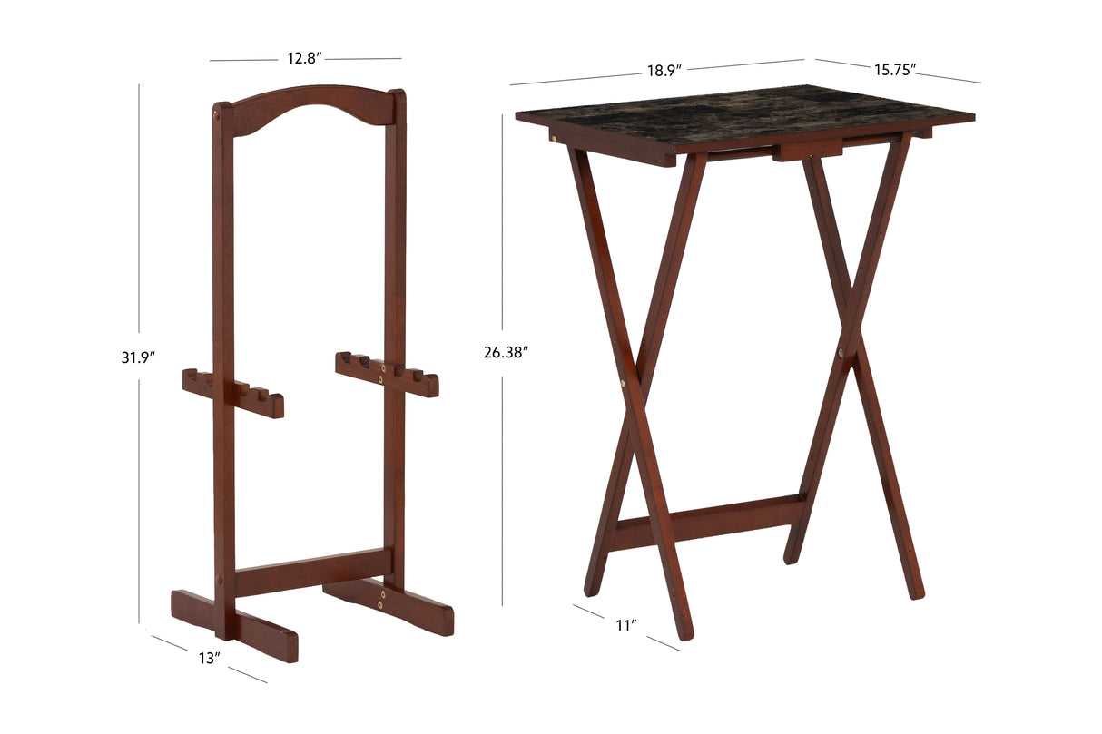 Talia Tray Table Set With Faux Marble