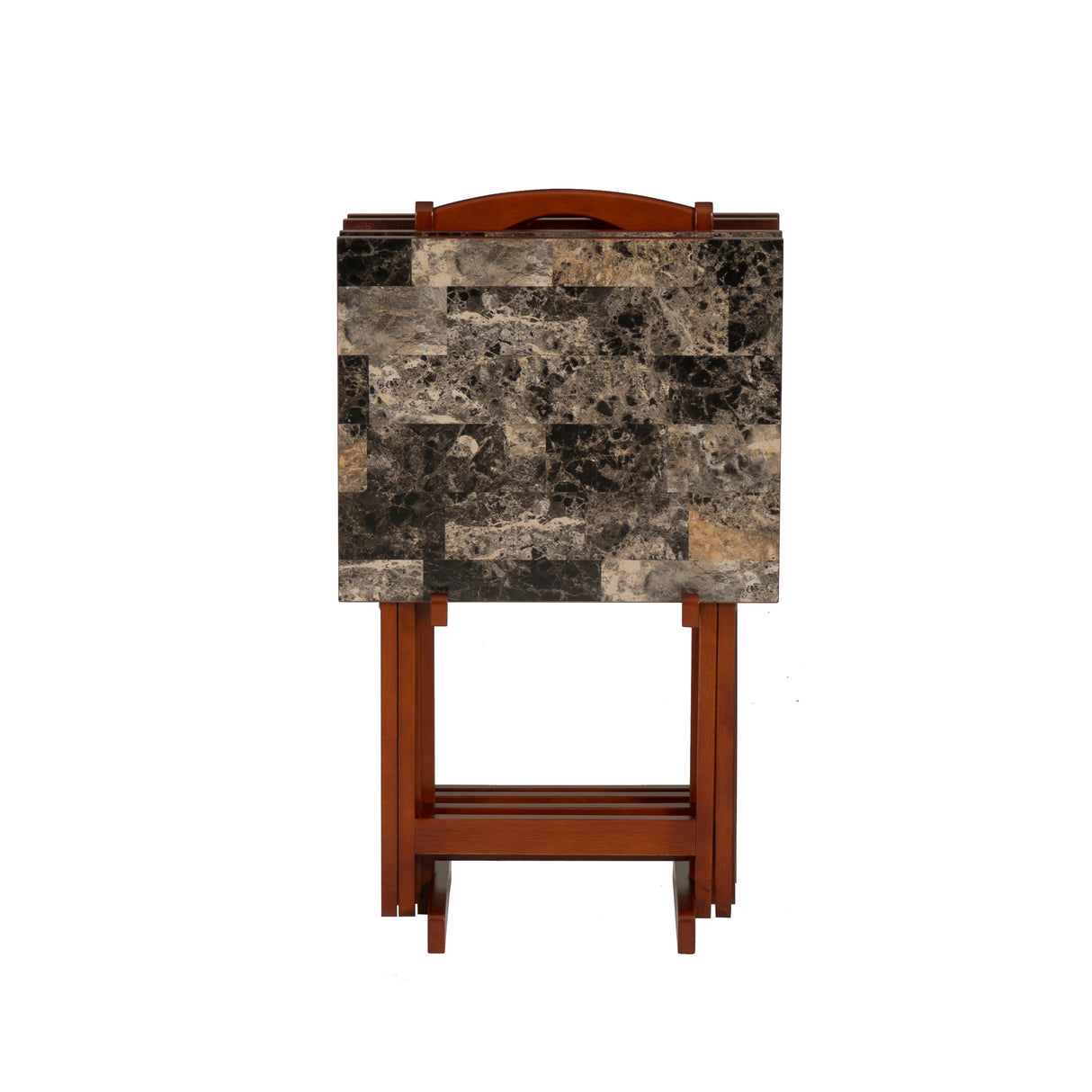 Talia Tray Table Set With Faux Marble
