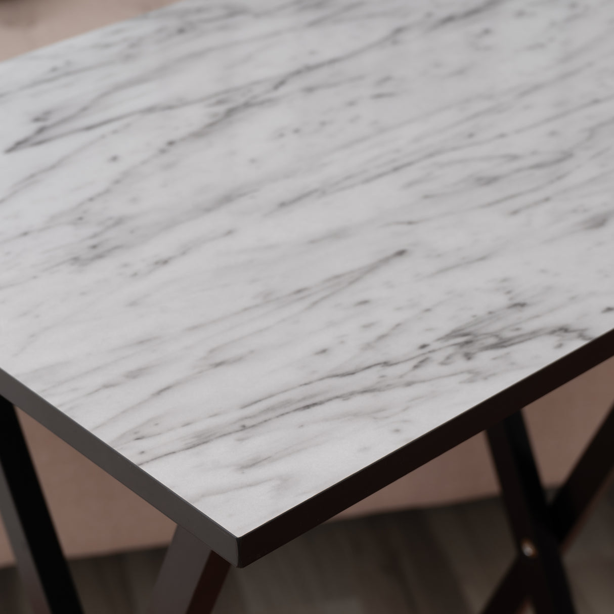 Talia Tray Table Set With Faux Marble