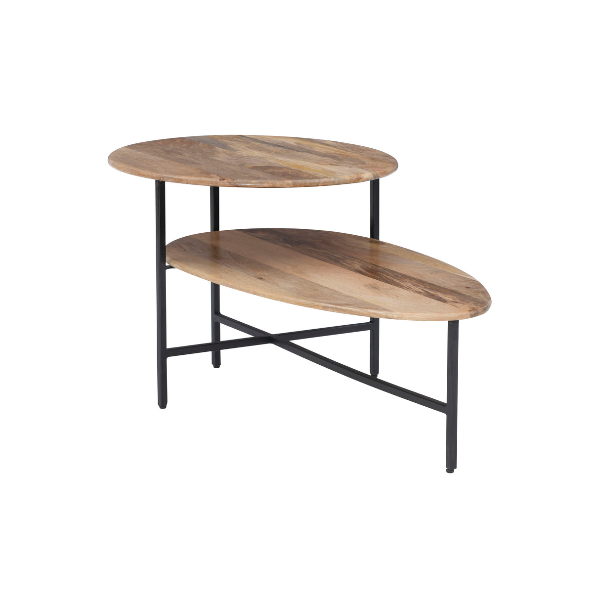 Cleo Natural Black Two-Tiered Coffee Table
