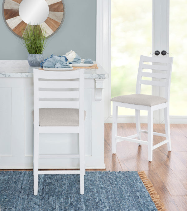 Felicia White Counter Stools (Set of 2)