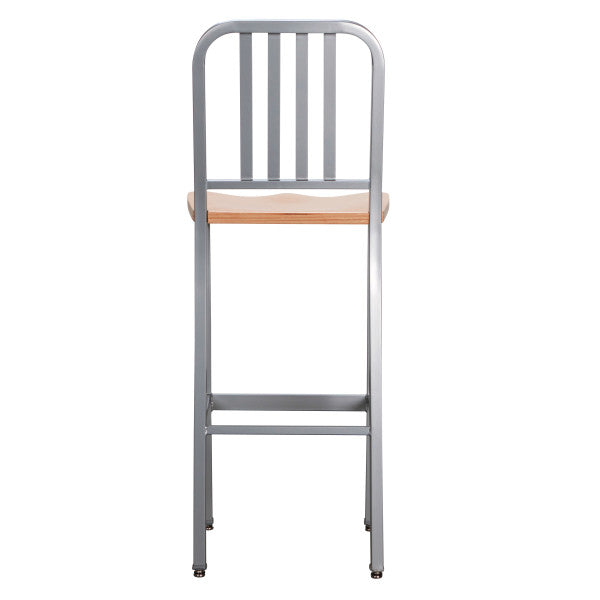 Soren Metal Bar Stools With Wood Seat (Set of 2)