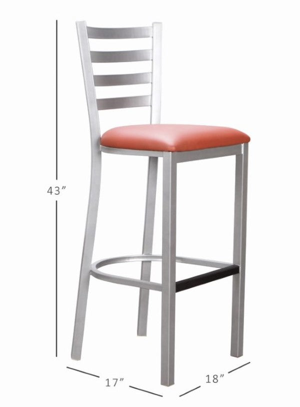 Kara Rust Vinyl Metal Bar Stools (Set of 2)
