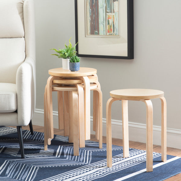 Polly Natural Stacking Stool (Set of 4)