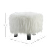 Dase White Faux Fur Stool