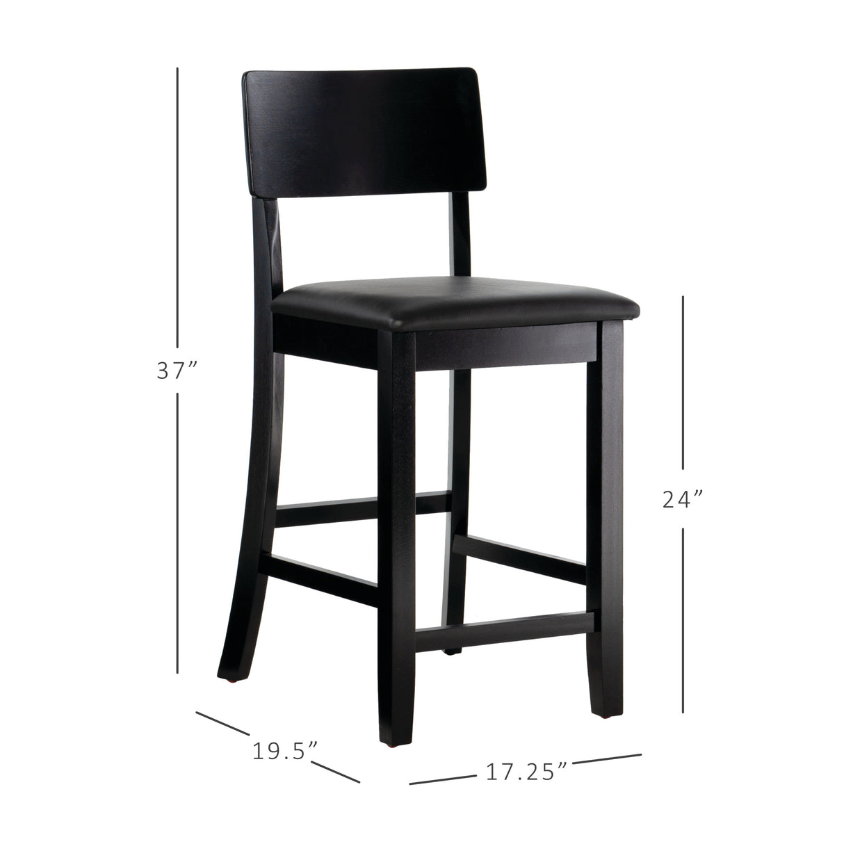 Torino Black Contemporary Stool