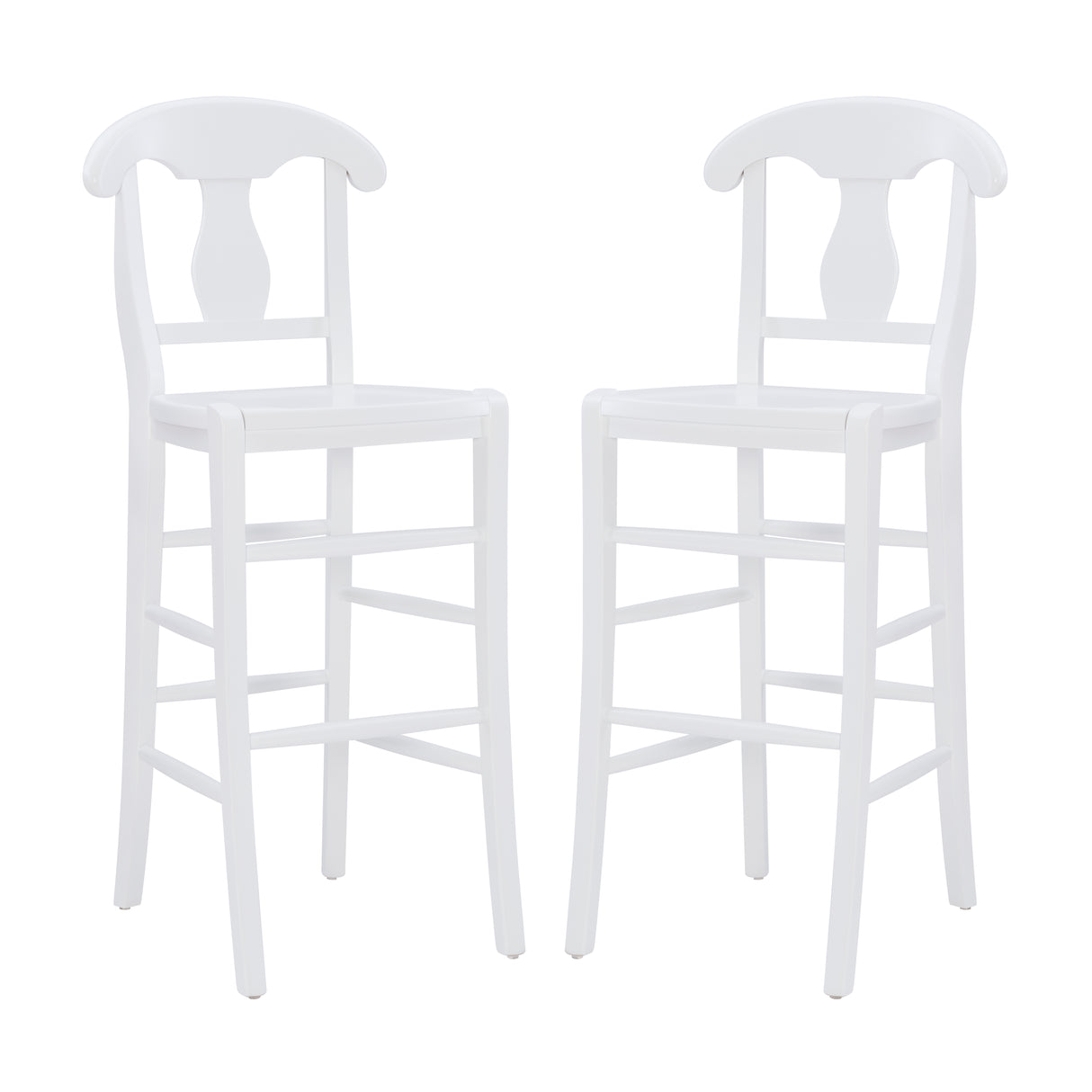 Valley White Counter Stools With Wood Seat (Set of 2)