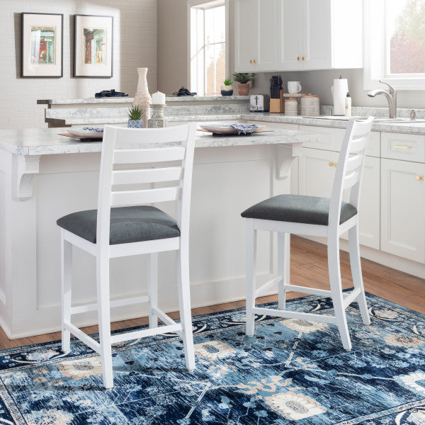 Felicia White Counter Stools (Set of 2)