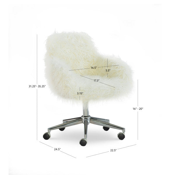Dawson Faux Fur Barrel Office Chair