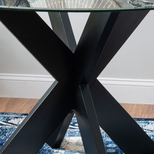 Auden Black Dining Table With Glass