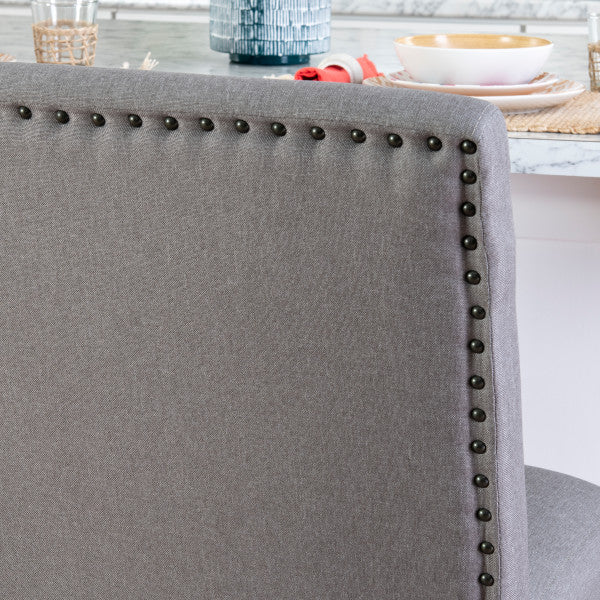 Seneca Gray Upholstered Counter Bench With Back