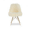 Daisy Faux Flokati Chair With Gold Legs