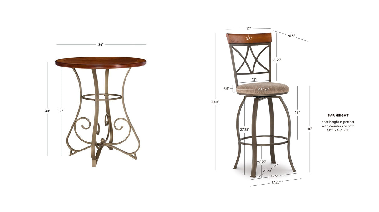 Hamilton 3 Piece Pub Set with Swivel Stools