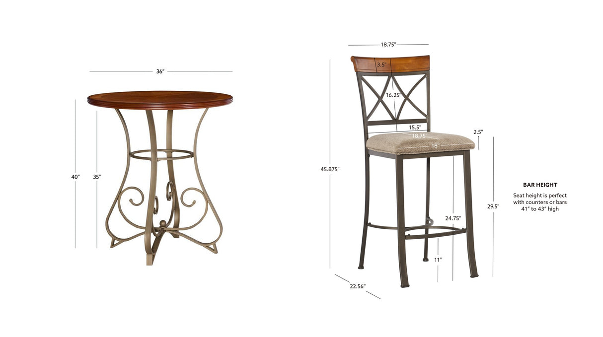 Hamilton 3 Piece Pub Set with Stationary Stools