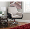 Maddie Black Gray Swivel Accent Chair