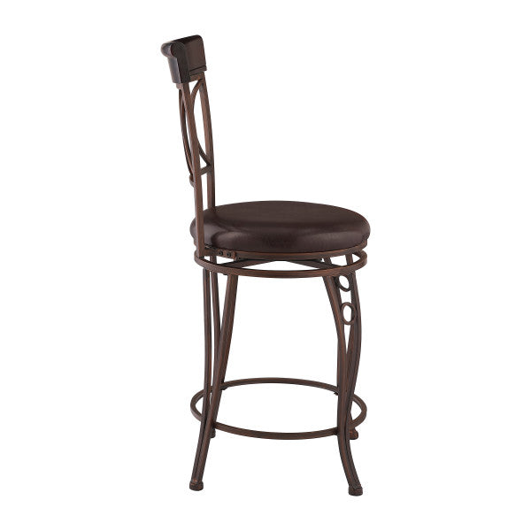 Circles Brown Back Metal Stool
