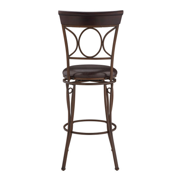 Circles Brown Back Metal Stool