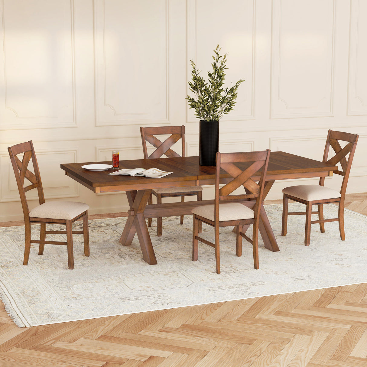 Kraven Dark Hazelnut Dining Set