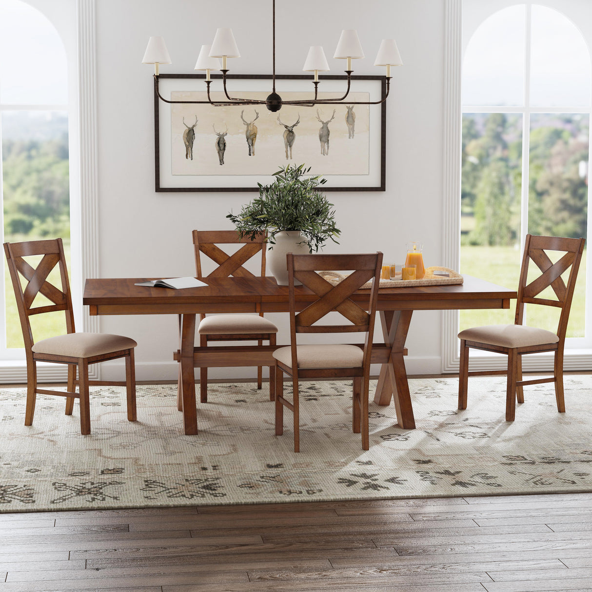 Kraven Dark Hazelnut Dining Set