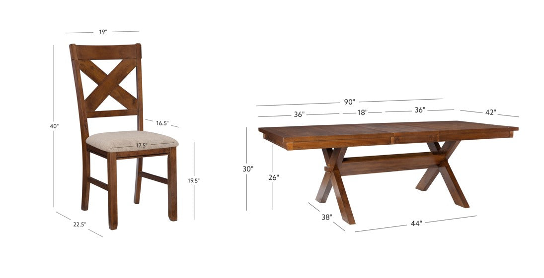 Kraven Dark Hazelnut Dining Set