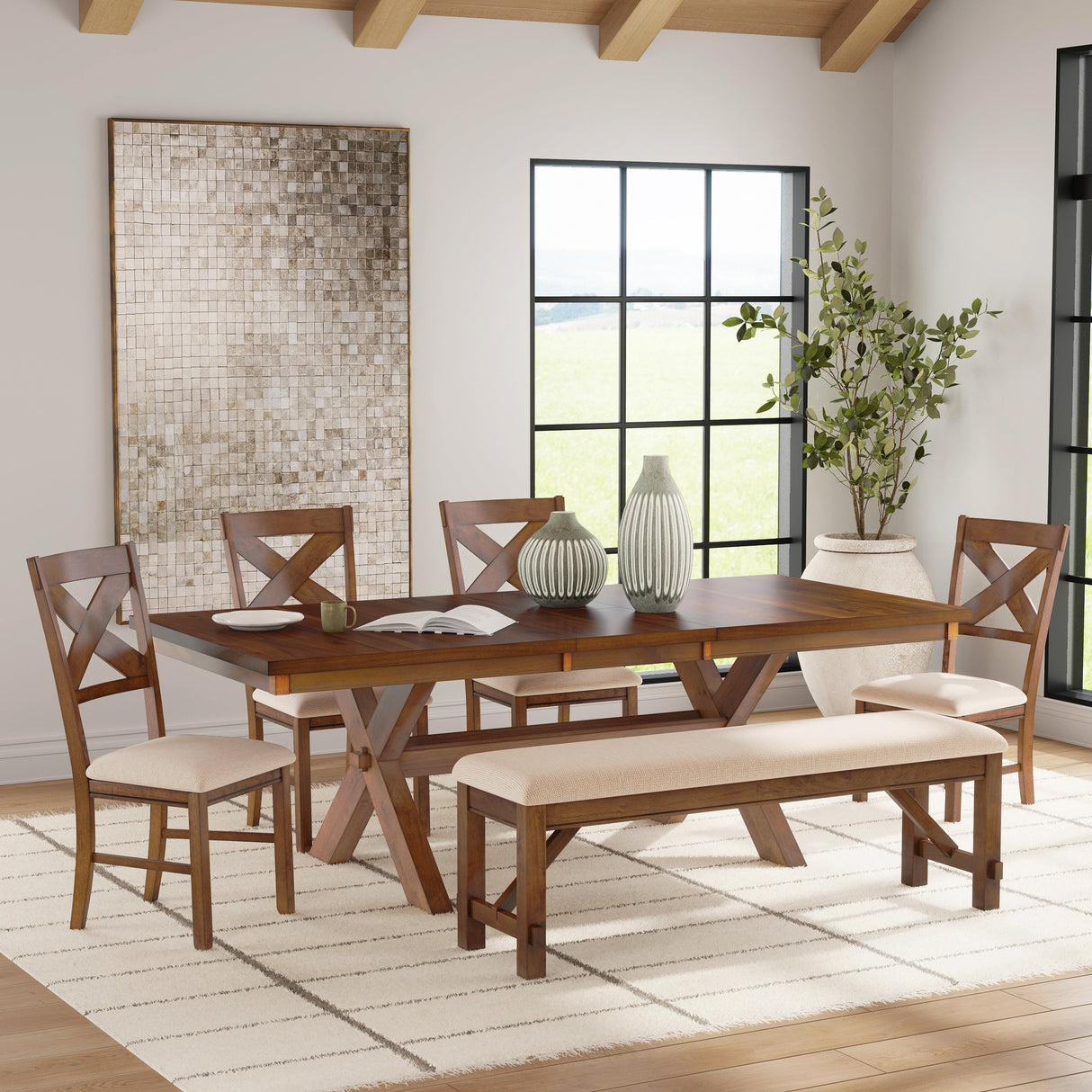 Kraven Dark Hazelnut Dining Set