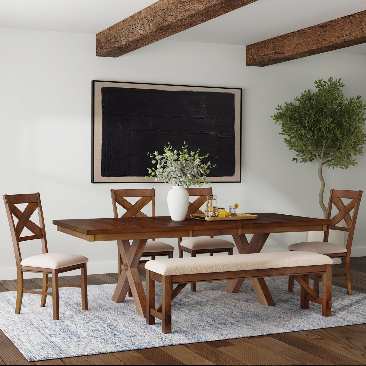 Kraven Dark Hazelnut Dining Set
