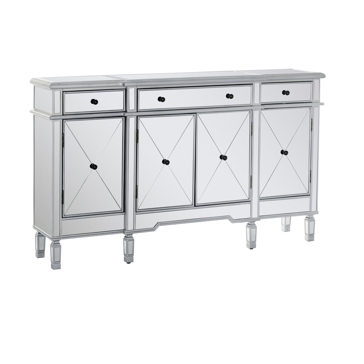 Milan Mirrored 3 Drawer 4 Door Console