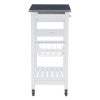 Zoey White Kitchen Cart Stainless Steel Top