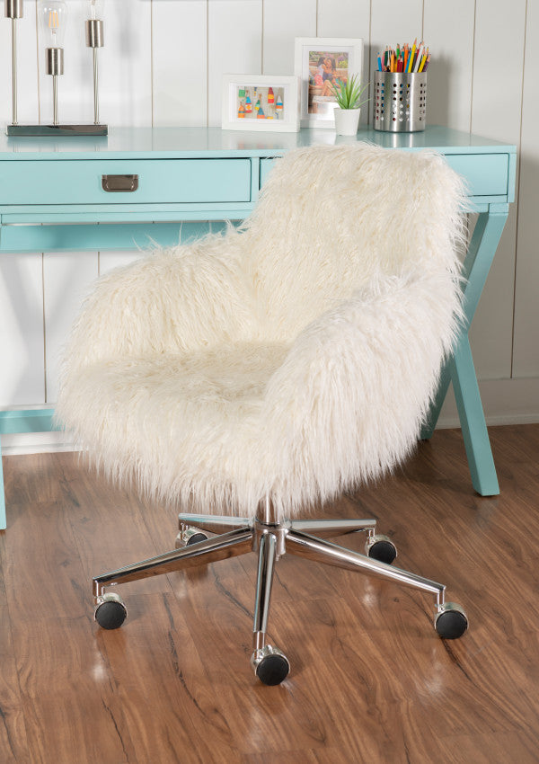 Dawson Faux Fur Barrel Office Chair