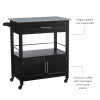 Cameron Kitchen Cart Granite Top