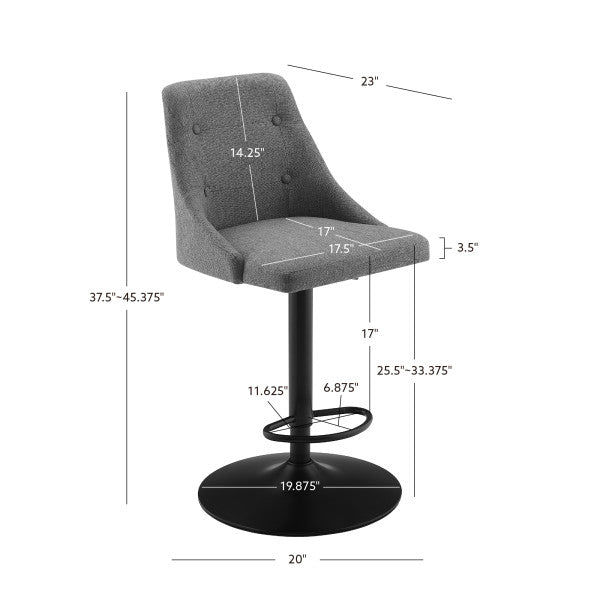 Bruce Gray Adjustable Bar Stool