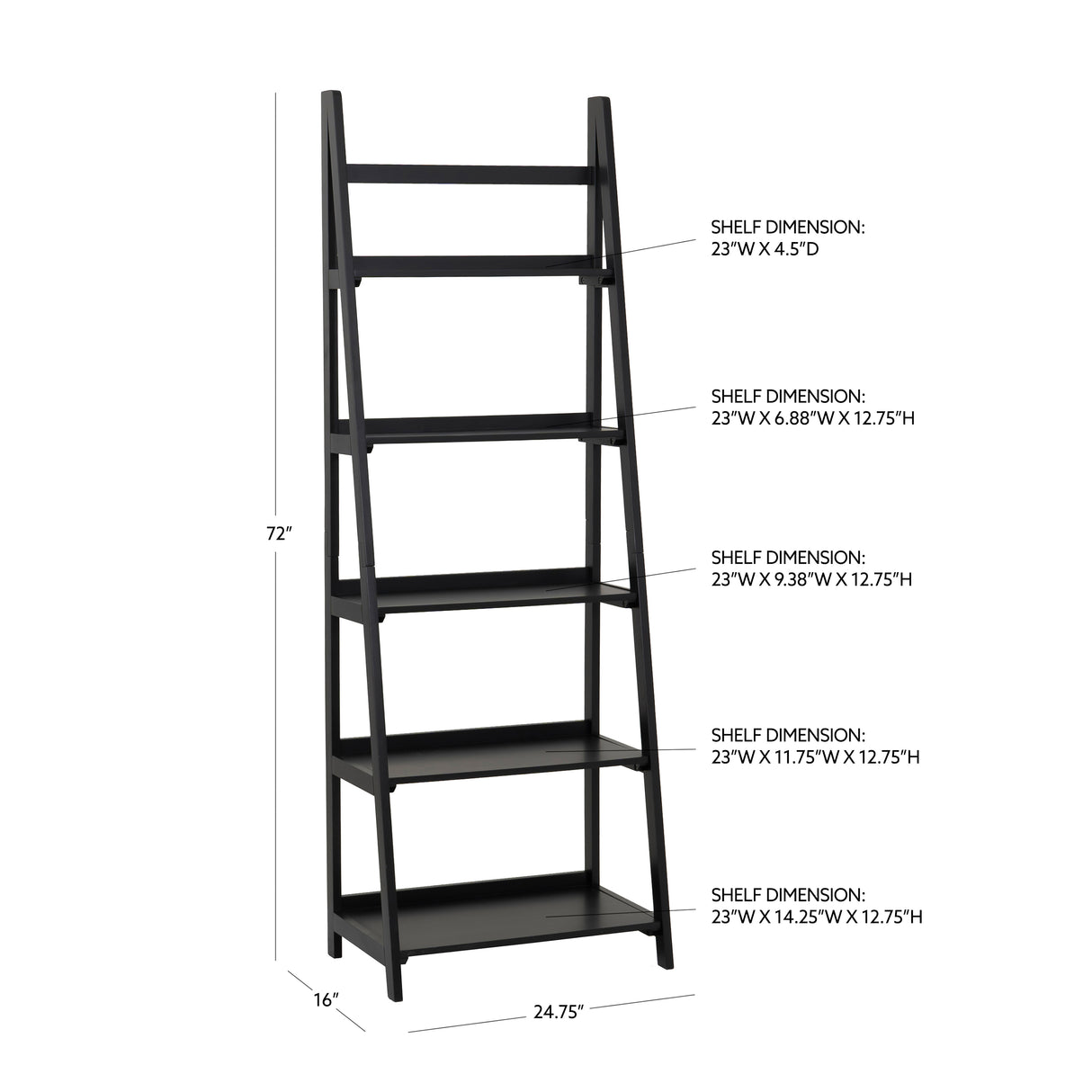 Cosgrove 5 Shelf Ladder Bookcase