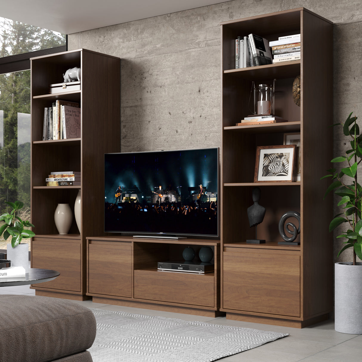 Maxton Mid Century Bookcase 1 Drawer